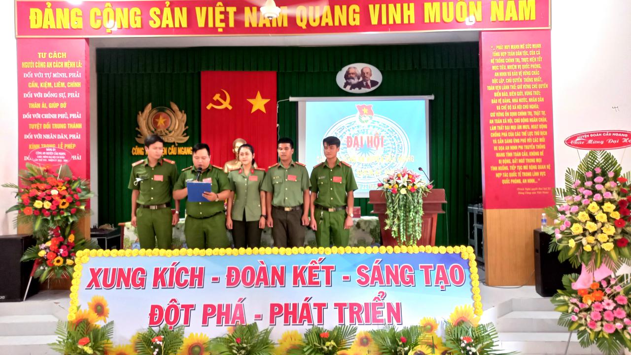 Chi Đoàn Công an huyện Cầu Ngang tổ chức Đại hội Chi đoàn lần thứ XVII, nhiệm kỳ 2022-2024