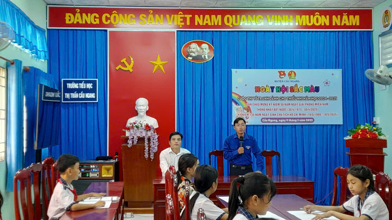 HUYỆN ĐOÀN – HỘI ĐỒNG ĐỘI HUYỆN CẦU NGANG: TỔ CHỨC SÔI NỔI “NGÀY HỘI SẮC MÀU” – CUỘC THI VẼ TRANH DÀNH CHO THIẾU NHI NĂM HỌC 2024 – 2025 GẮN VỚI KỶ NIỆM 50 NĂM NGÀY GIẢI PHÓNG MIỀN NAM, THỐNG NHẤT ĐẤT NƯỚC (30/4/1975 – 30/4/2025), KỶ NIỆM 135 NĂM NGÀY SINH CHỦ TỊCH HỒ CHÍ MINH (19/5/1890 – 19/5/2025)
